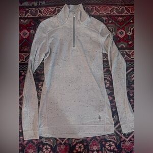 SmartWool 3/4 Zip Wool Marled Gray Pullover Size Small EUC